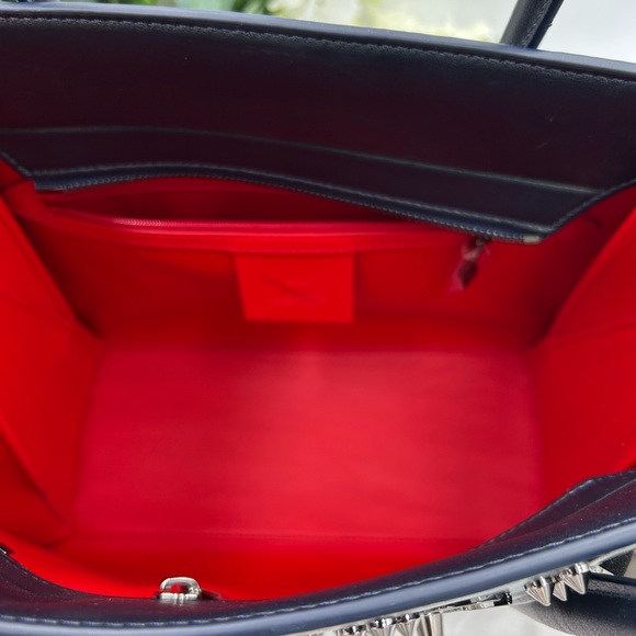 Women's Christian Louboutin studded monogram, leather tote with shoulder strap - Picture 6 of 16